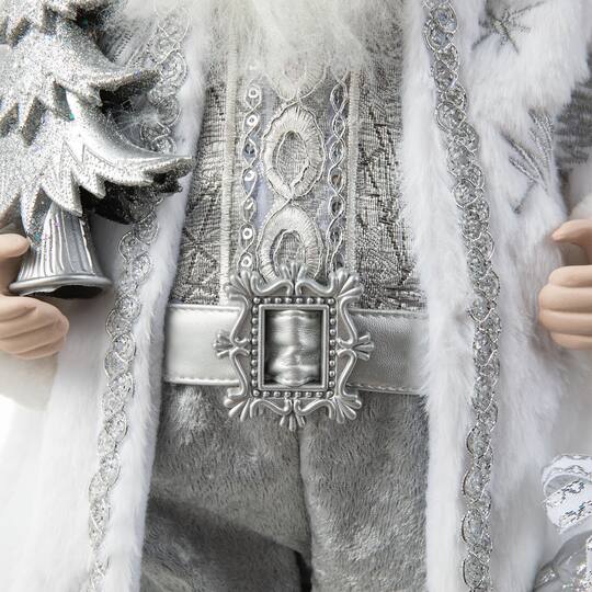 Glitzhome® 18" Faux Fur Christmas Frosty Santa Figurine